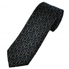 Tresanti Celeste Black, Silver, Grey & Blue Dot Pattern Silk Men's Designer Tie