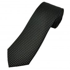Tresanti Celeste Black & Silver Grey Pattern Men's Silk Tie