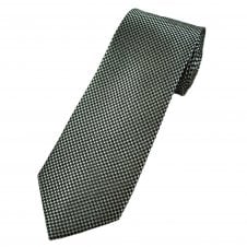 Tresanti Celeste Black & Silver Houndstooth Pattern Silk Men's Designer Tie