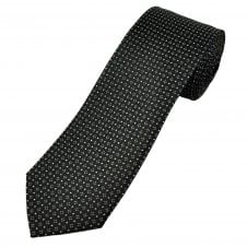 Tresanti Celeste Black & Silver Pattern Men's Silk Tie