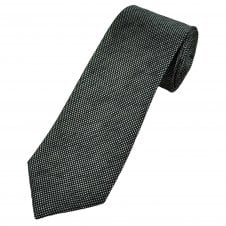 Tresanti Celeste Black & Silver Patterned Silk Men's Designer Tie