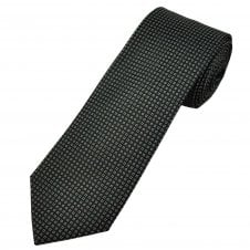 Tresanti Celeste Black & Silver Square Pattern Men's Silk Tie