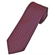 Tresanti Celeste Black, Wine Red & Royal Blue Squares With Pink Spots Men's Silk Tie