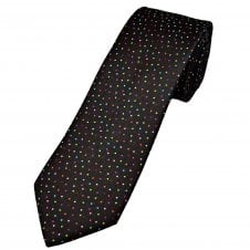 Tresanti Celeste Black with Red Two-tone & Multi Coloured Polka Dot Men's Designer Silk Tie