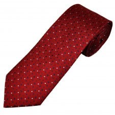 Tresanti Celeste Blood Red, Navy & Sky Blue Polka Dot Spot Men's Silk Tie