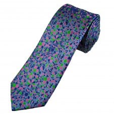 Tresanti Celeste Blue, Navy, Pink & Bright Green Patterned Men's Silk Tie 