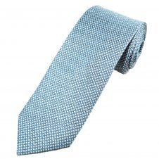 Tresanti Celeste Blue & White Patterned Men's Silk Designer Tie