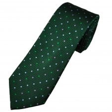 Tresanti Celeste Bottle Green, Sky Blue, Lilac & Bright Green Polka Dot Men's Silk Tie