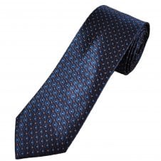Tresanti Celeste Brown & Shades of Blue Sequin Pattern Men's Silk Designer Tie