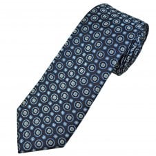 Tresanti Celeste Brown, Sky Blue & White Pattern Men's Silk Designer Tie