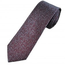 Tresanti Celeste Burgundy & Light Blue Ditsy Floral Pattern Men's Designer Silk Tie