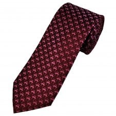 Tresanti Celeste Burgundy With Pink Flamingo Men's Silk Tie
