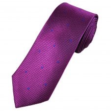 Tresanti Celeste Cerise Pink & Royal Blue Square Pattern Men's Silk Designer Tie
