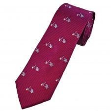 Tresanti Celeste Cerise Pink with Light Blue Scooters Men's Designer Silk Tie