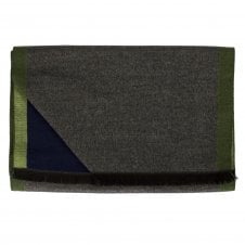 Tresanti Celeste Charcoal Grey & Navy Blue with Green Trim Reversible Scarf