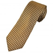 Tresanti Celeste Copper, Brown & Silver Pattern Men's Silk Tie