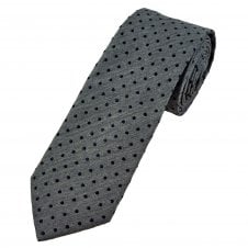 Tresanti Celeste Dark Grey & Navy Blue Polka Dot Men's Designer Tie