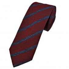 Tresanti Celeste Dark Red, Navy & Mid Blue Striped Men's Designer Tie