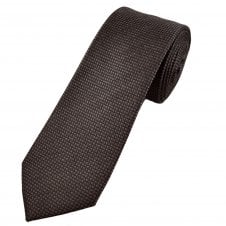 Tresanti Celeste Dark Taupe Circles Patterned Men's Silk Designer Tie