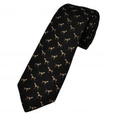 Tresanti Celeste Dogs Black Luxury Silk Men's Tie