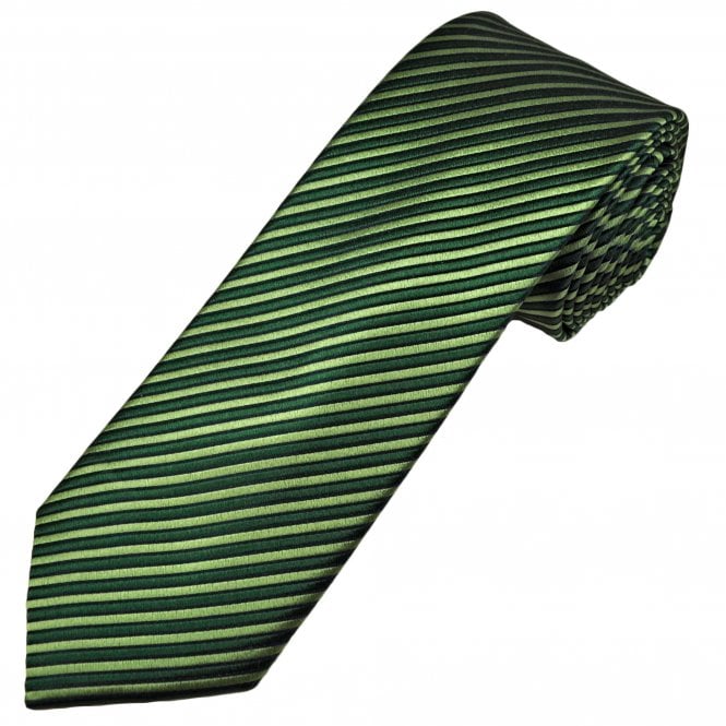 Tresanti Celeste Forest Green & Sage Green Stripe Men's Silk Tie