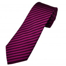 Tresanti Celeste Fuchsia Pink & Black Stripe Men's Silk Tie