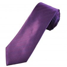 Tresanti Celeste Fuchsia Pink & Blue Herringbone Pattern Men's Silk Designer Tie