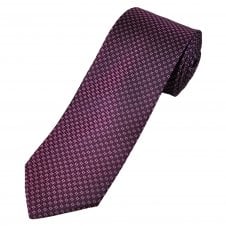 Tresanti Celeste Fuchsia, Pink & Navy Blue Square Pattern Men's Silk Designer Tie