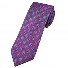 Tresanti Celeste Fuchsia, Pink, Royal Blue & Light Blue Patterned Men's Designer Silk Tie