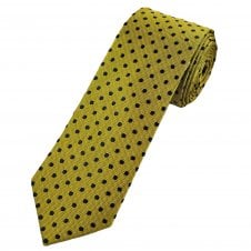 Tresanti Celeste Gold & Navy Blue Polka Dot Men's Designer Silk Tie