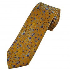 Tresanti Celeste Gold, Silver-Grey & Royal Blue Patterned Men's Silk Tie