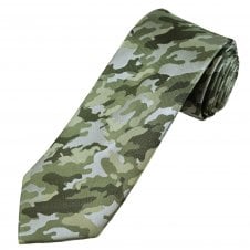 Tresanti Celeste Green Camouflage Men's Silk Designer Tie