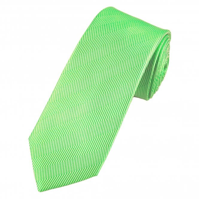 Tresanti Celeste Green Chevron Patterned Men's Silk Designer Tie