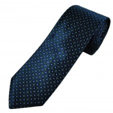 Tresanti Celeste Green & Shades of Blue Sequin Pattern Men's Silk Designer Tie