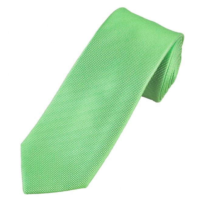 Tresanti Celeste Green & Silver Micro Checked Patterned Men's Silk Designer Tie