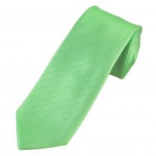 Tresanti Celeste Green & Silver Micro Checked Patterned Men's Silk Designer Tie