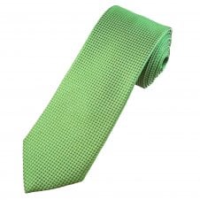 Tresanti Celeste Green & Silver Micro Woven Patterned Men's Silk Tie