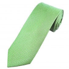 Tresanti Celeste Green & White Patterned Men's Silk Designer Tie