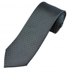 Tresanti Celeste Grey & Light Blue Polka Dot Men's Silk Designer Tie