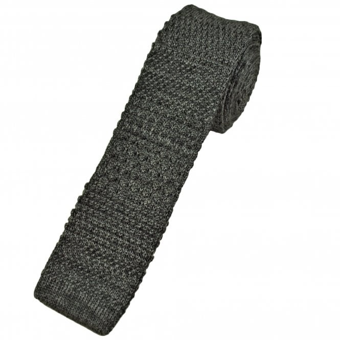 Tresanti Celeste Grey Patterned Men's Wool Knitted Skinny Tie