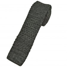 Tresanti Celeste Grey Patterned Men's Wool Knitted Skinny Tie
