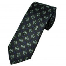 Tresanti Celeste Khaki, Blue, Silver & Green Patterned Silk Men's Designer Tie