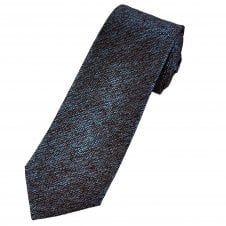 Tresanti Celeste Light Blue, Brown & Black Marled Textured Men's Silk Designer Tie
