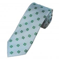 Tresanti Celeste Light Blue, Green, Navy & Pink Patterned Men's Silk Tie