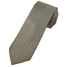Tresanti Celeste Light Blue, Lime Green & Purple Arrow Patterned Men's Designer Silk Tie
