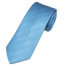 Tresanti Celeste Light Blue Self Striped Men's Silk Designer Tie