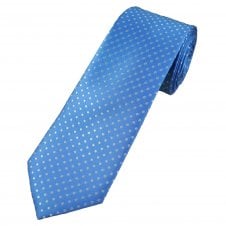 Tresanti Celeste Light Blue & Silver Polka Dot Men's Silk Designer Tie