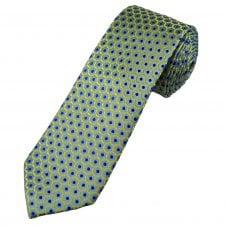 Tresanti Celeste Light Blue, Yellow & Navy Patterned Men's Silk Designer Tie