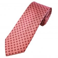 Tresanti Celeste Light Pink & Rose Pink Polka Dot Men's Silk Designer Tie