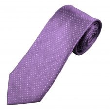 Tresanti Celeste Lilac & Silver Polka Dot Men's Silk Tie
